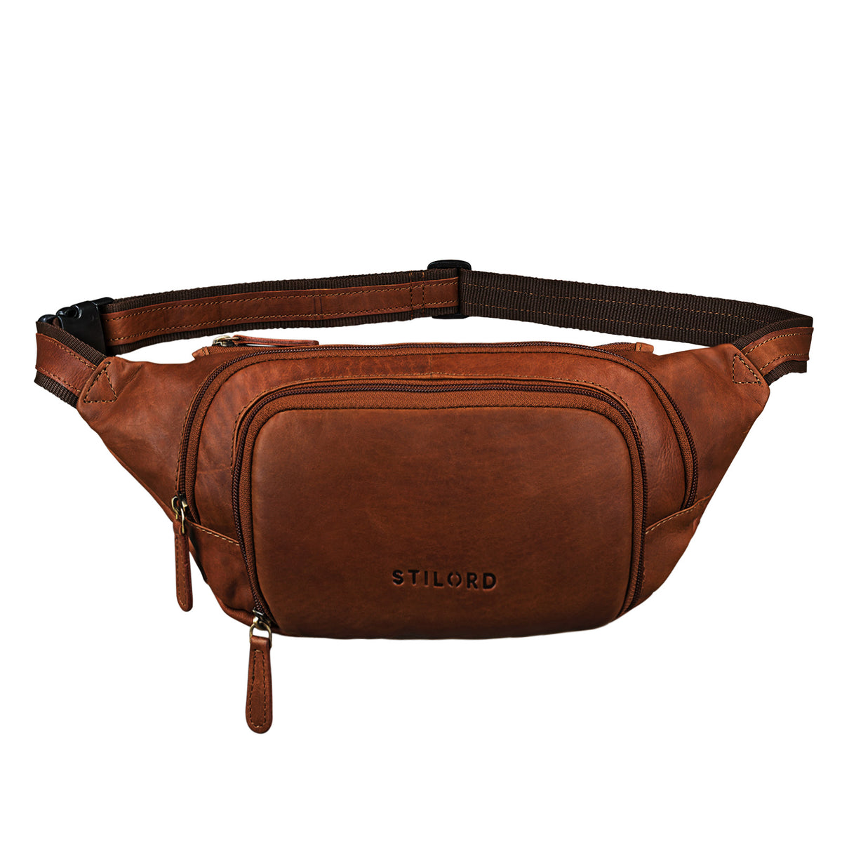 Brusttasche Leder cognac