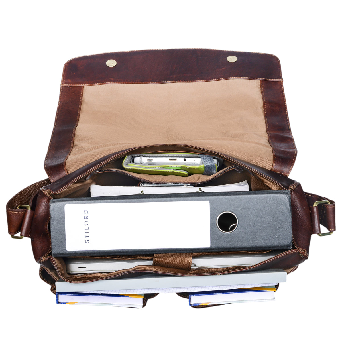 Klassische Bürotasche Leder braun