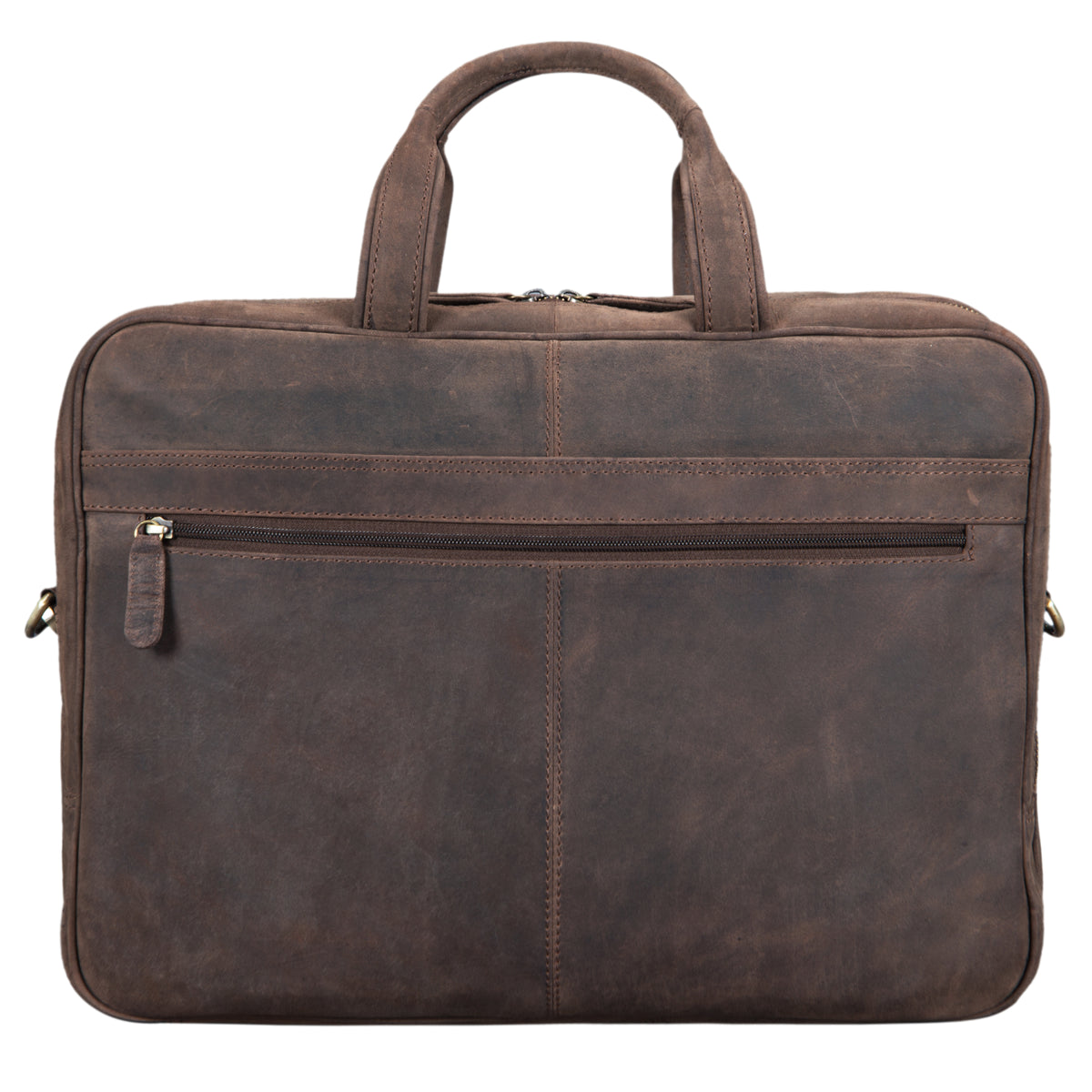 Bürotasche viele Fächer Laptop Leder dunkelbraun