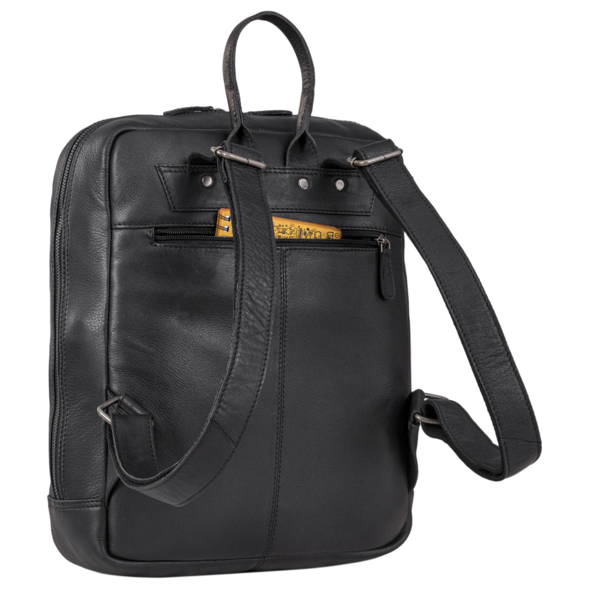 Vintage Rucksack schwarz Leder 