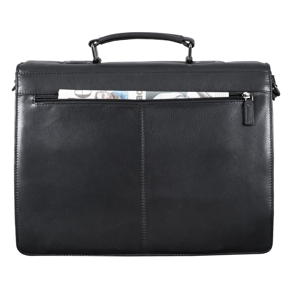 Business Leder Umhängetasche XL schwarz