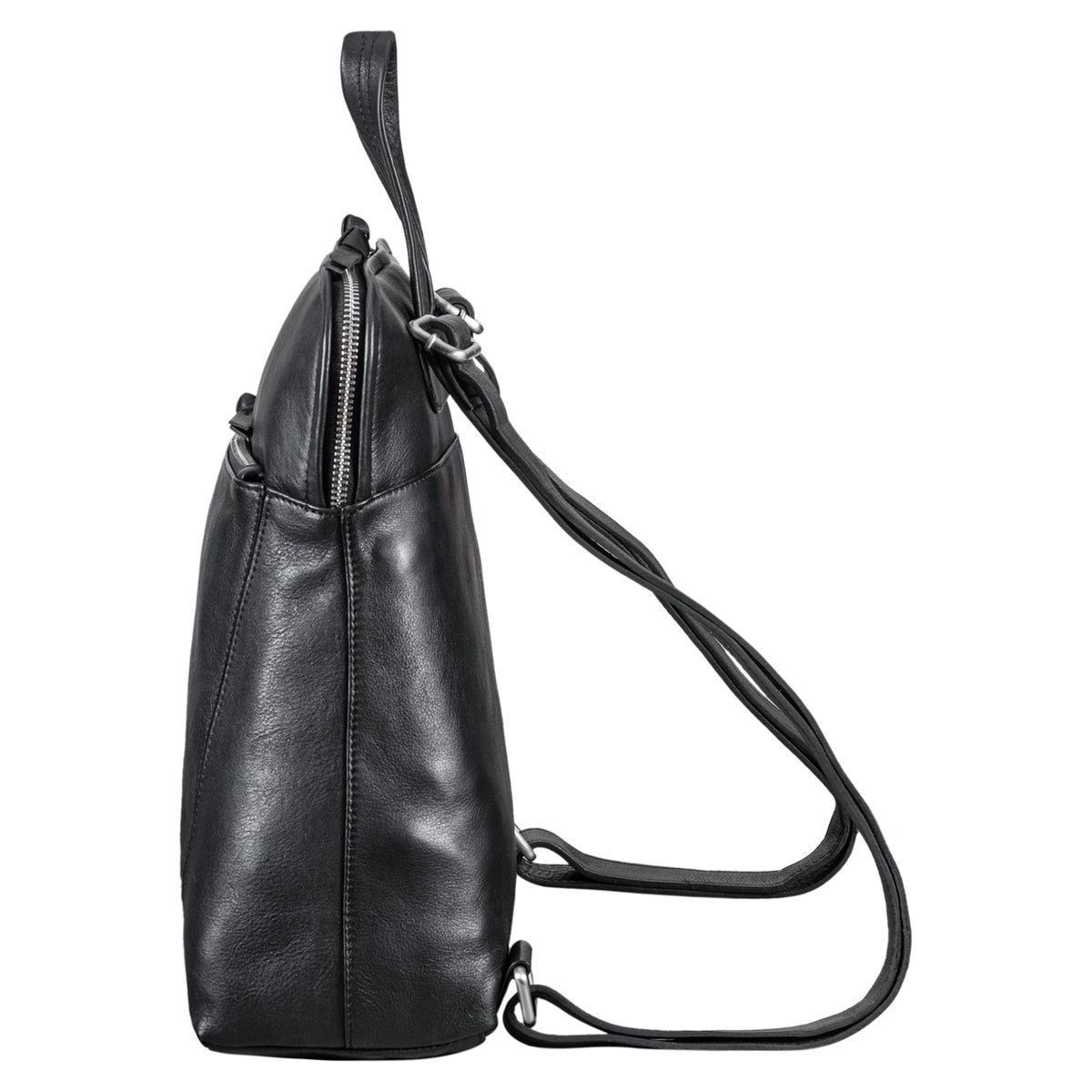 Rucksack Tasche Damen Leder schwarz
