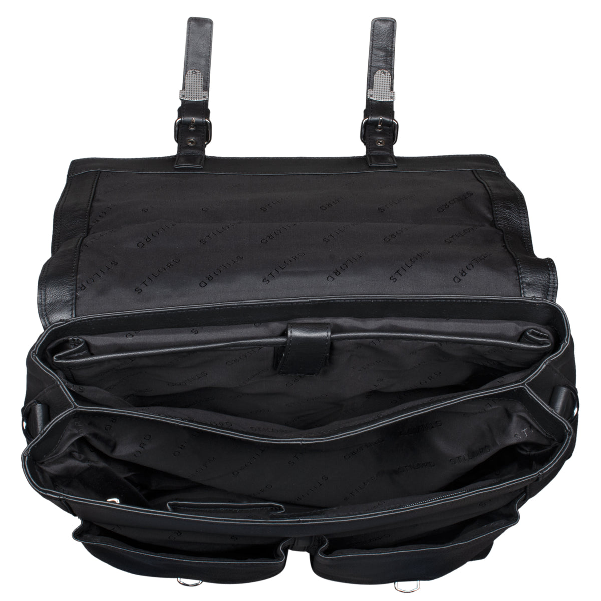 Ledertasche DIN A4 Aktentasche schwarz