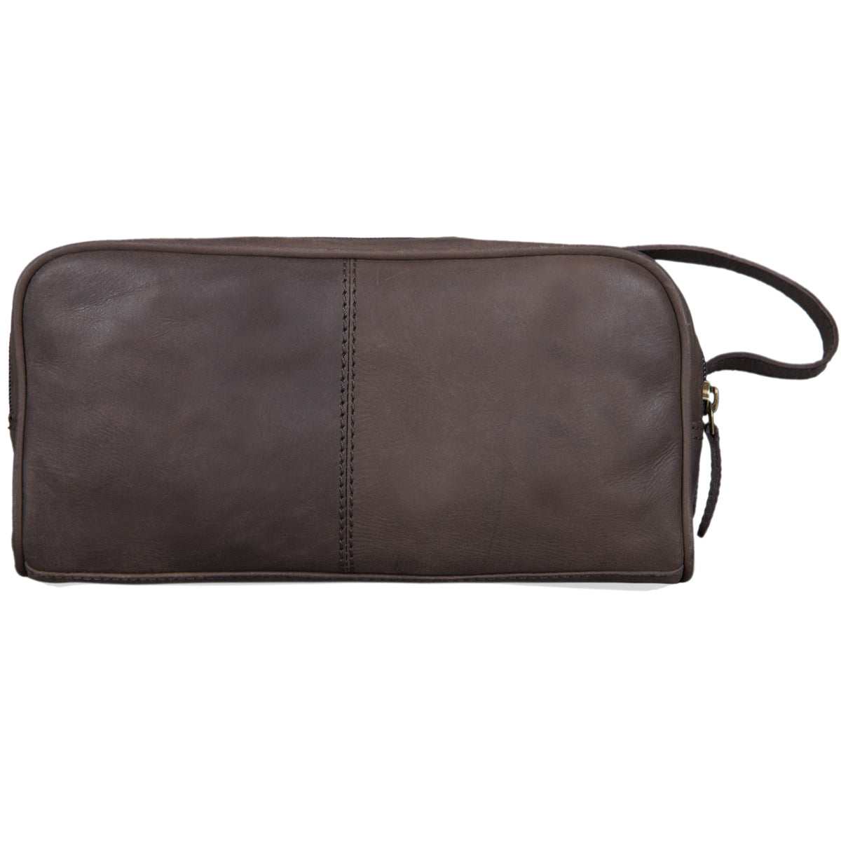 XL Leder Kulturtasche dunkelbraun