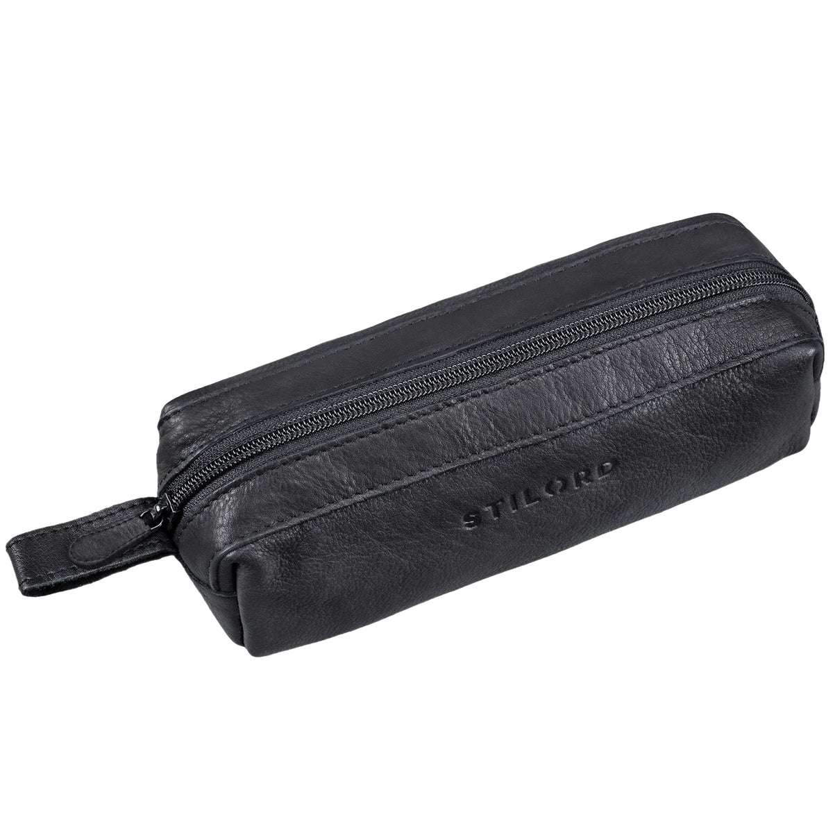 Etui für Stifte Leder schwarz