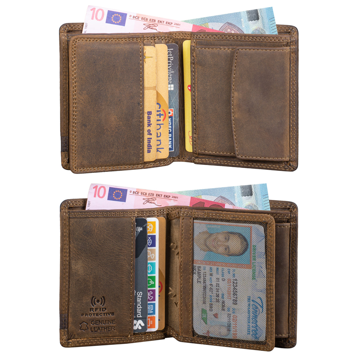 Leder Brieftasche Vintage braun