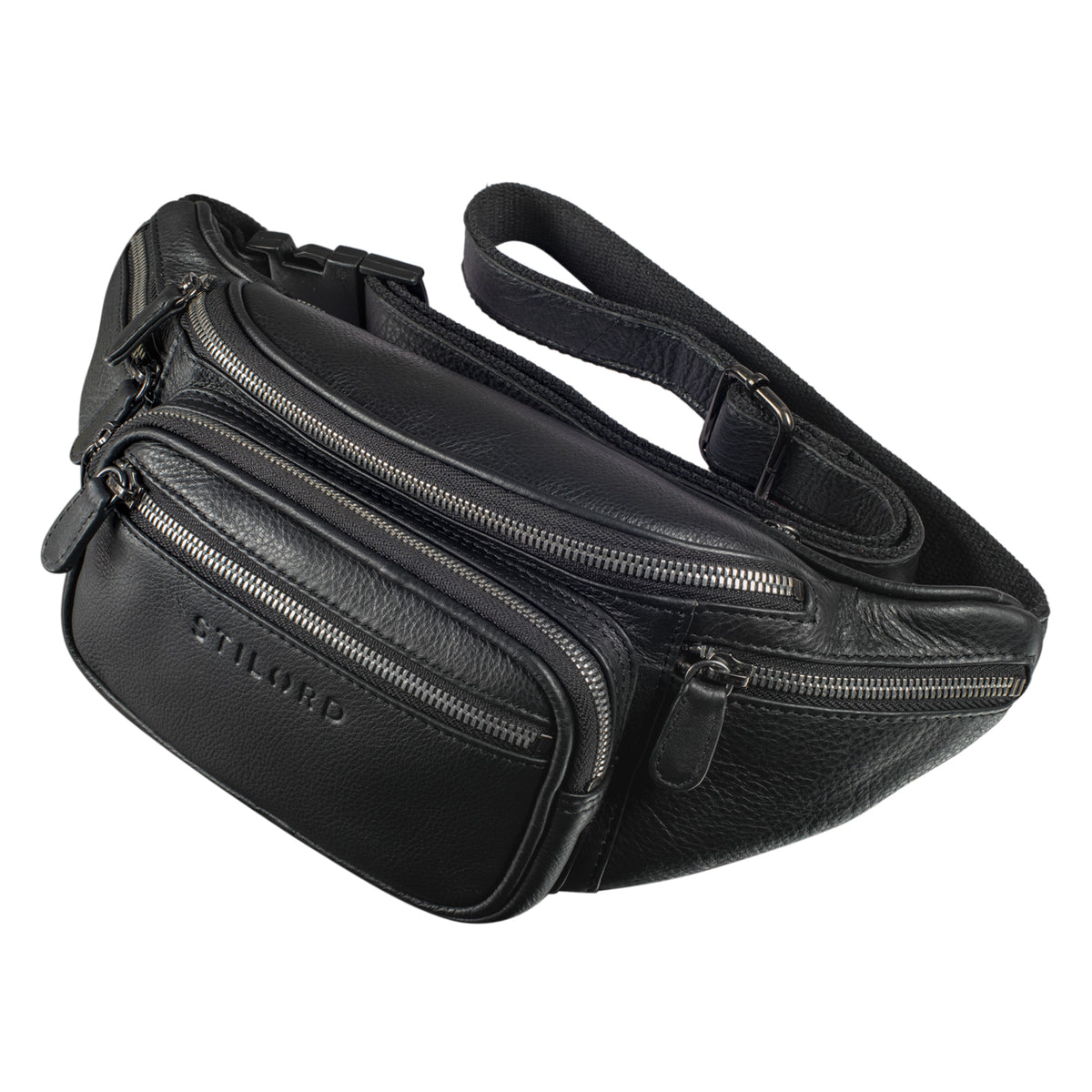 Echtleder Gürteltasche Schwarz 