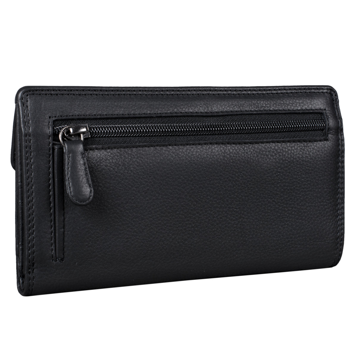 Schwarze Brieftasche Leder Damen RFID NFC