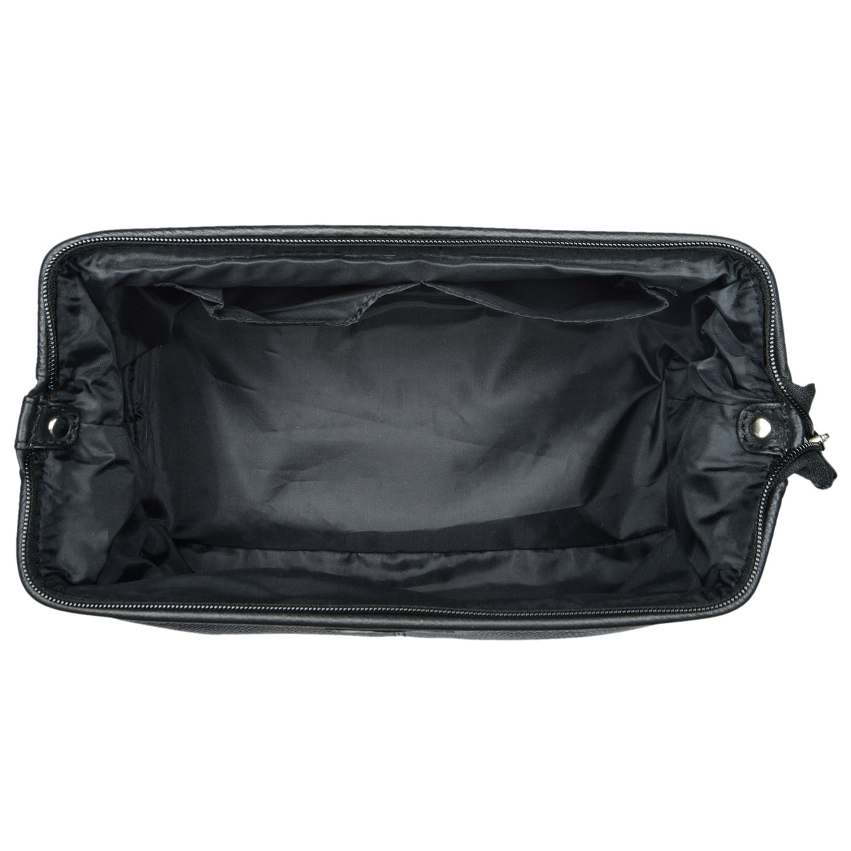 Kulturtasche Leder XL schwarz