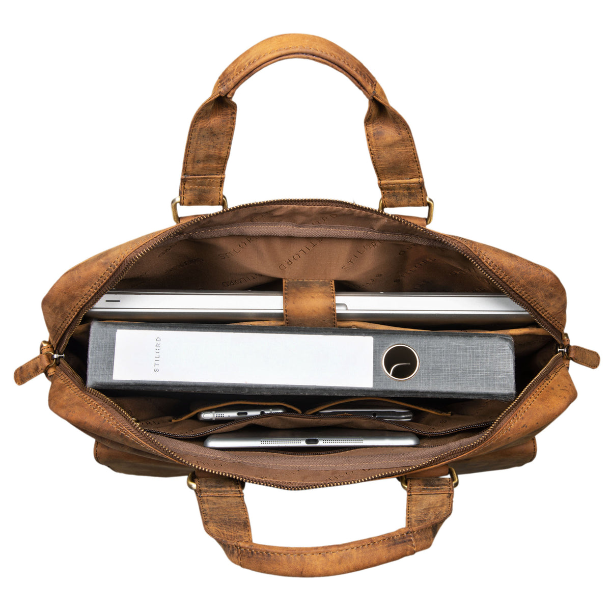 Braune Ledertasche Aktentasche DIN A4