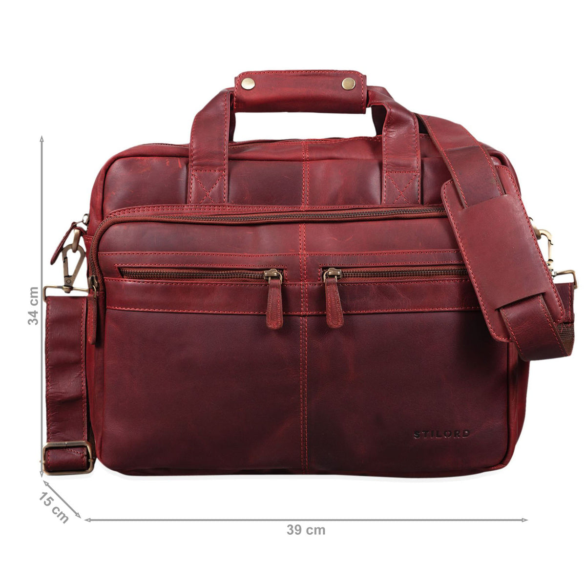 Rote Businesstasche Leder Vintage