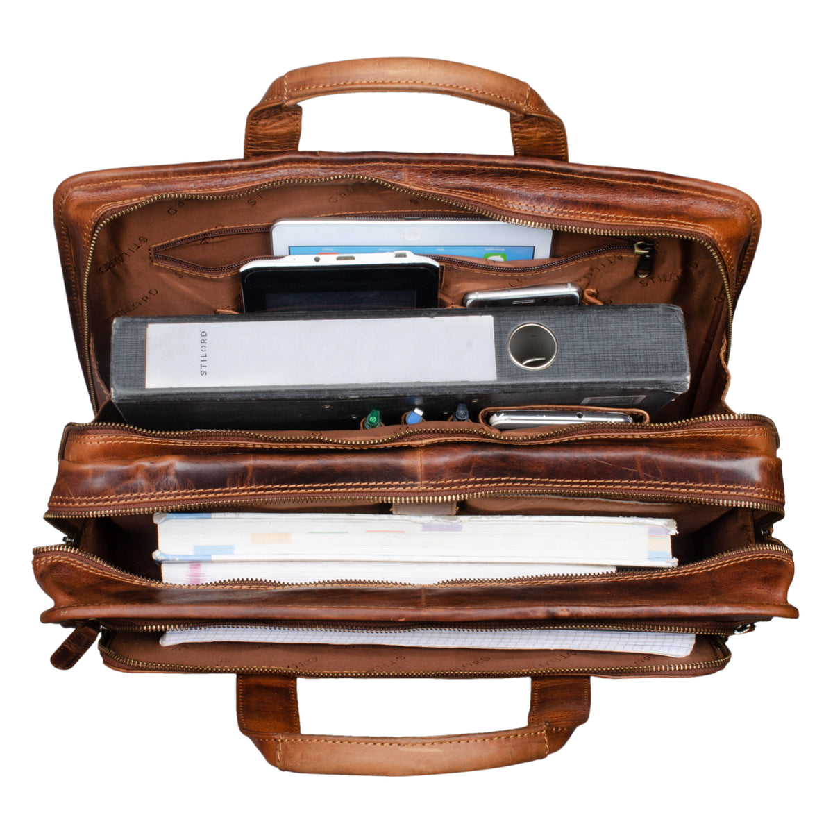 Große Leder Schultasche