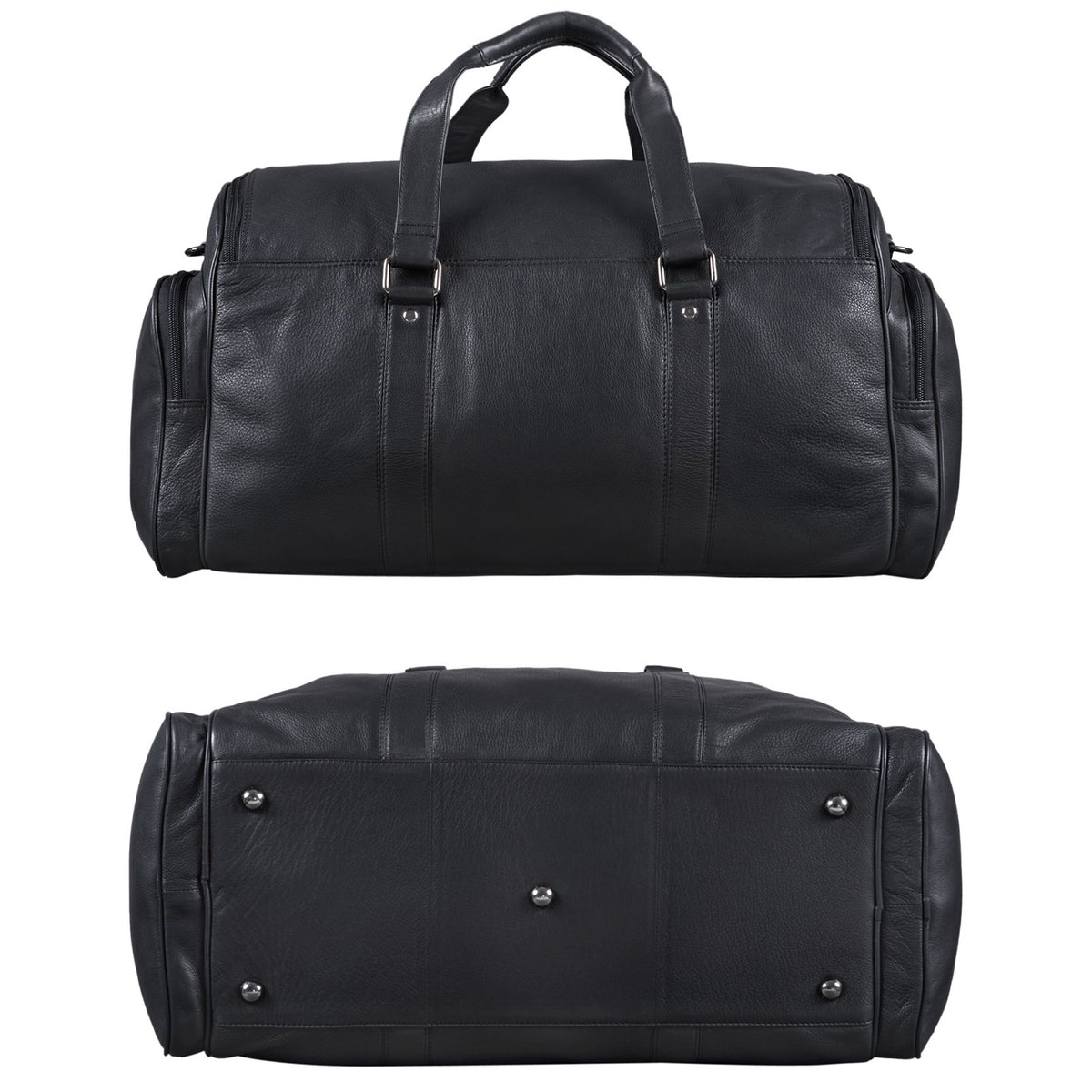 Schwarze Weekender Ledertasche Herren