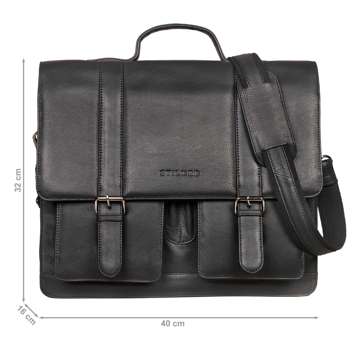 Lehrertasche Leder Schwarz