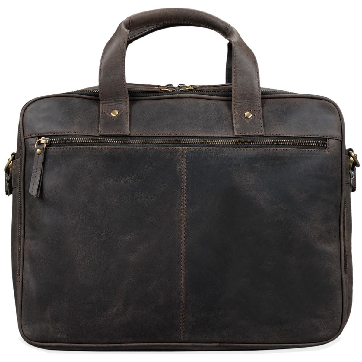 Große Leder Schultertasche dunkelbraun