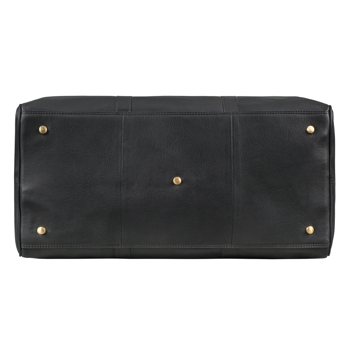 Ledertasche Handgepäck schwarz mit Füßen aus der Bodensicht