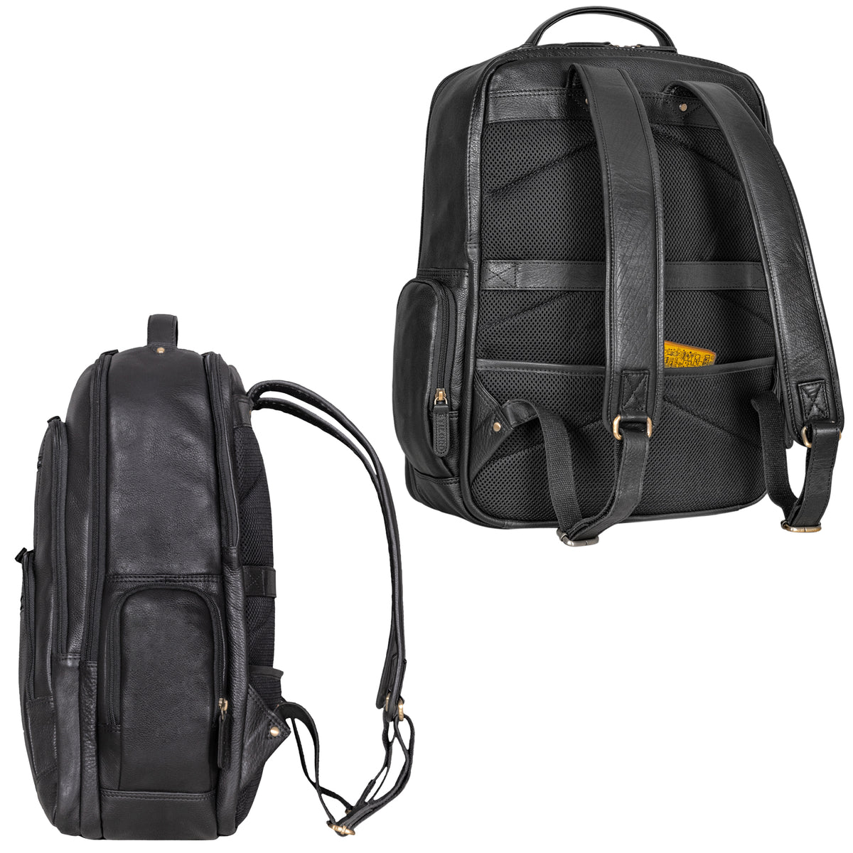 Herren Lederrucksack schwarz Retro