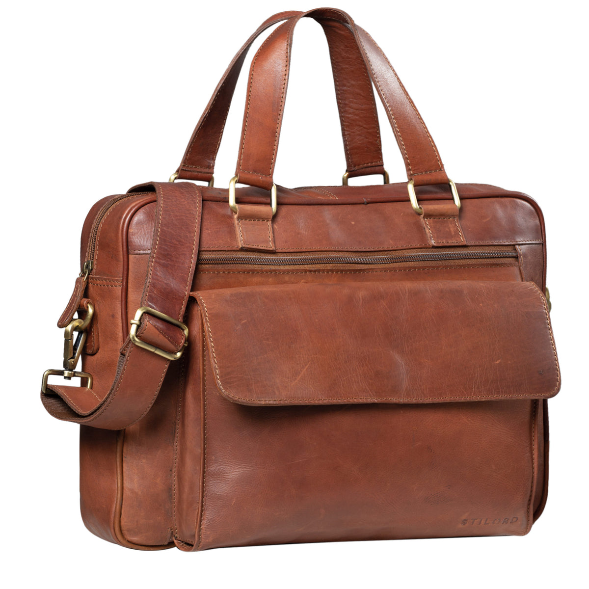 Damentasche Leder Cognac