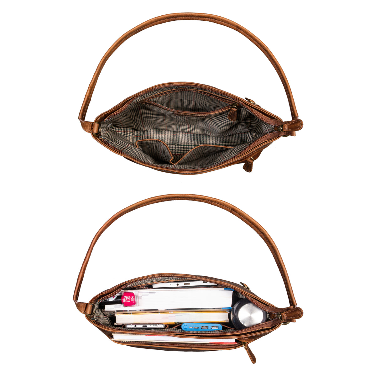 Businesstasche Damen klein braun Leder