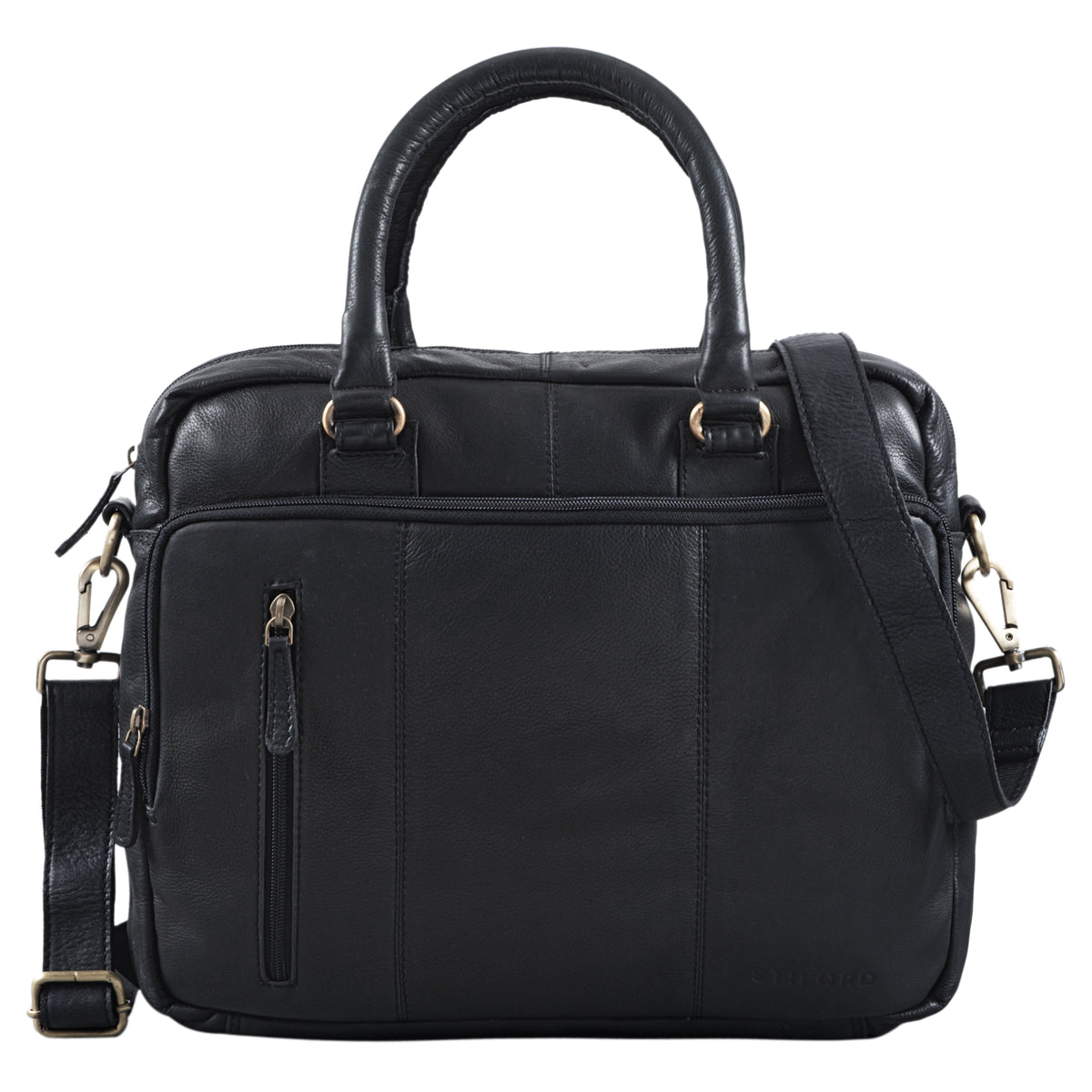 Schwarze Echtleder Laptoptasche 13,3 Zoll