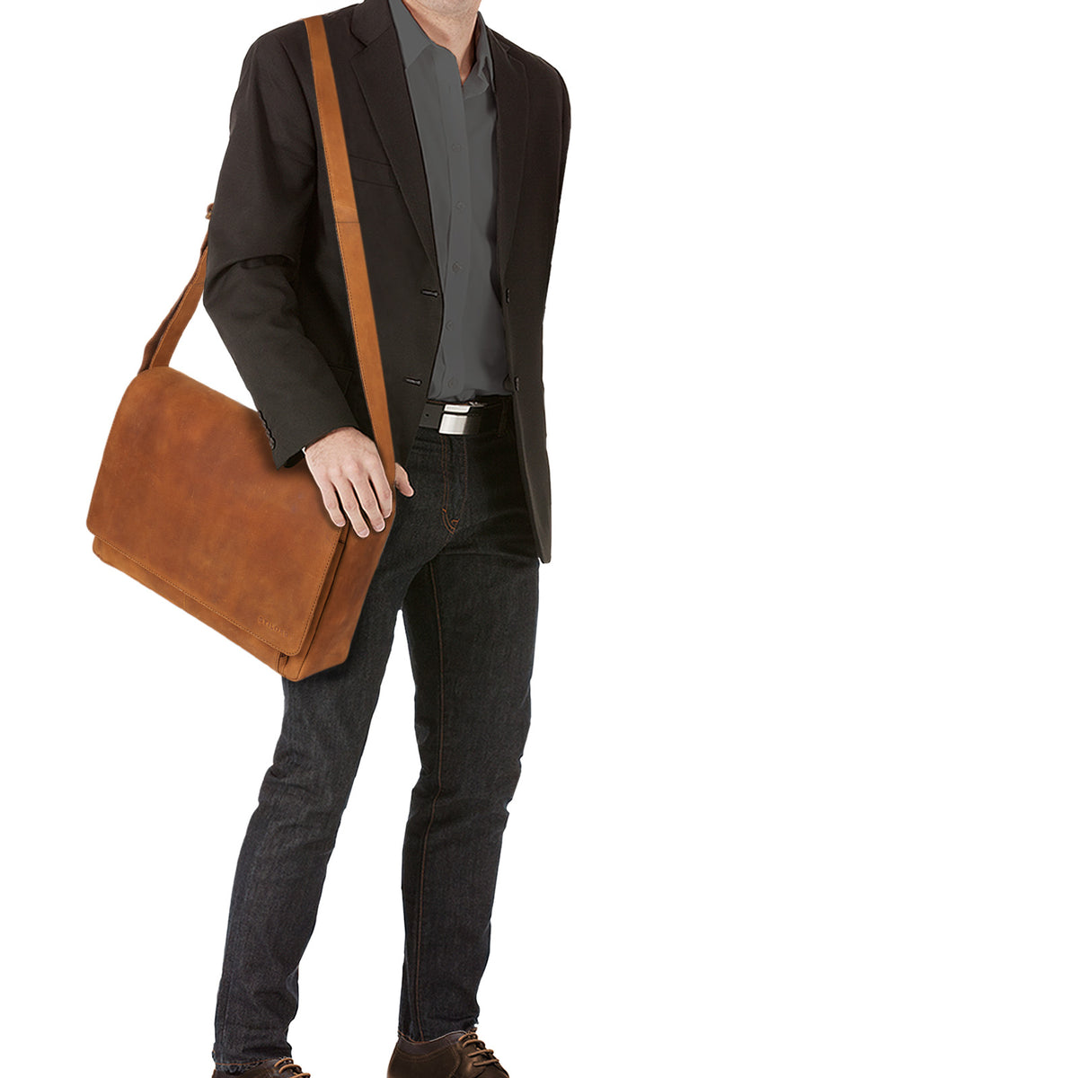 Ledertasche 15.6 Zoll Laptopfach