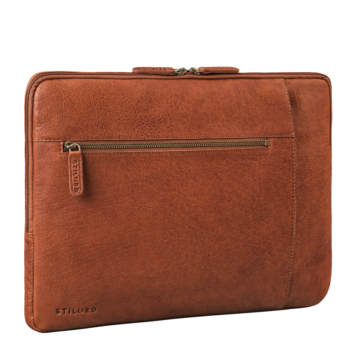 Laptoptasche aus Leder in Cognac