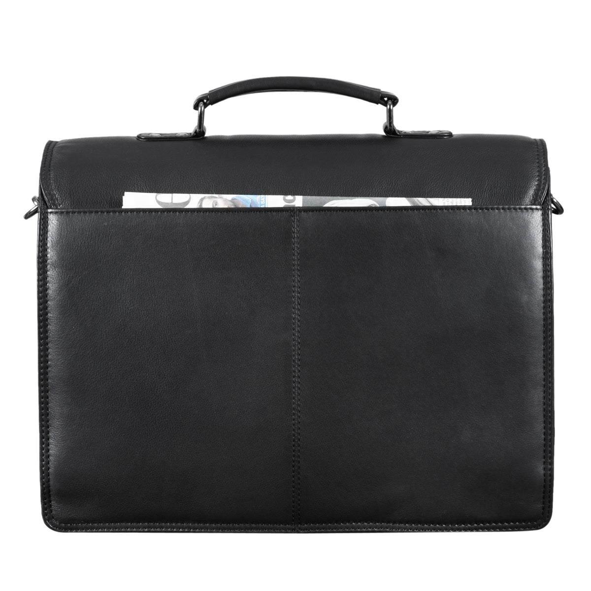 Schwarze Leder Büro Tasche