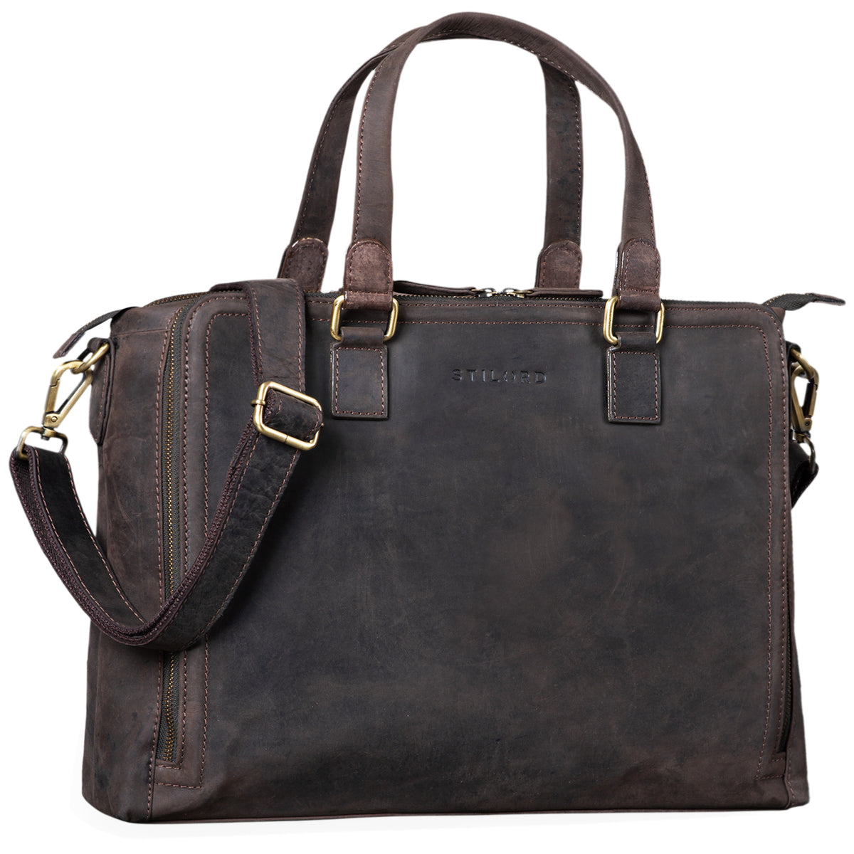 Businesstasche Leder dunkelbraun Damen