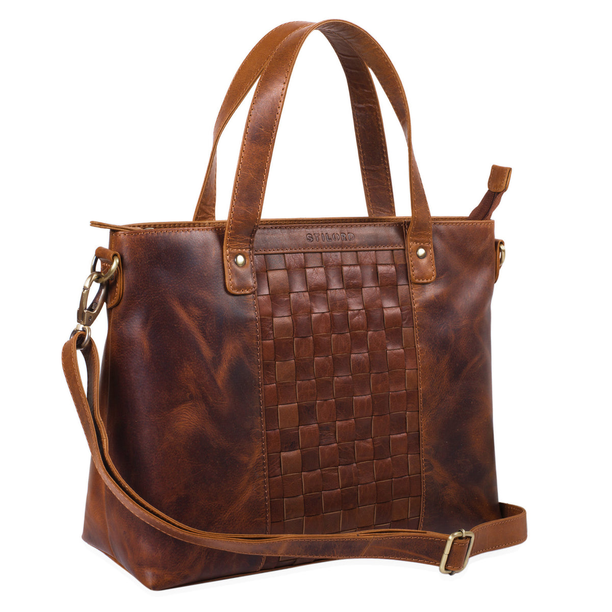 Mittelgroße Damen Handtasche echtes Leder