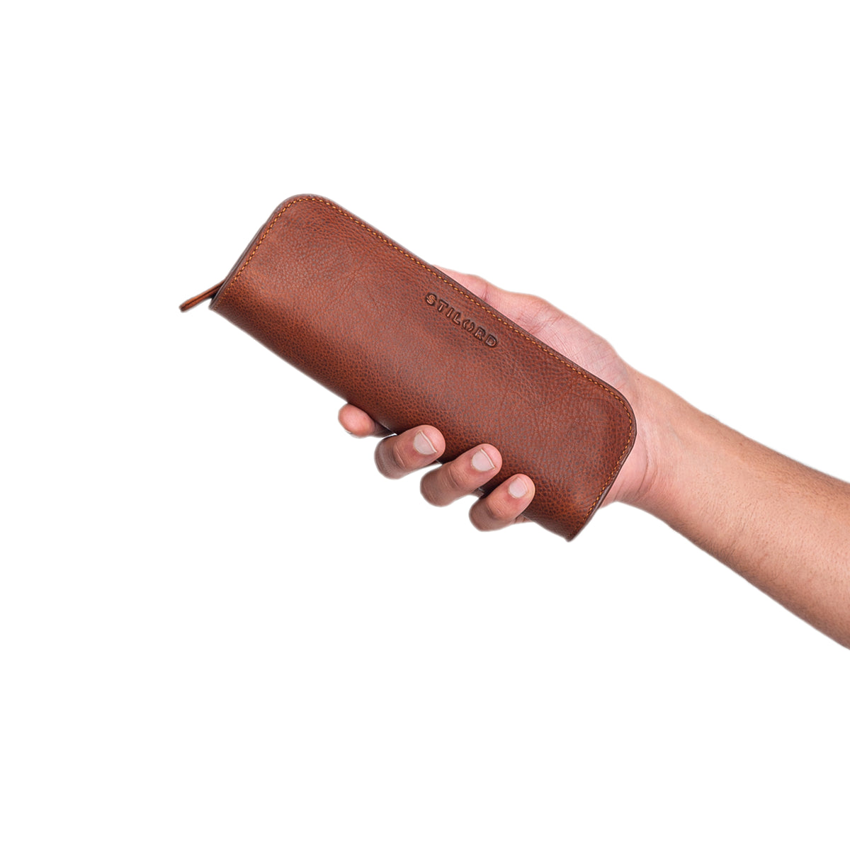 Leder Etui Stifte rotbraun model