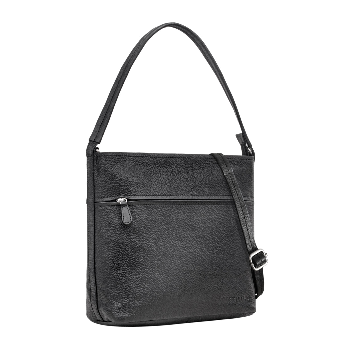 Damen Handtasche schwarz Leder