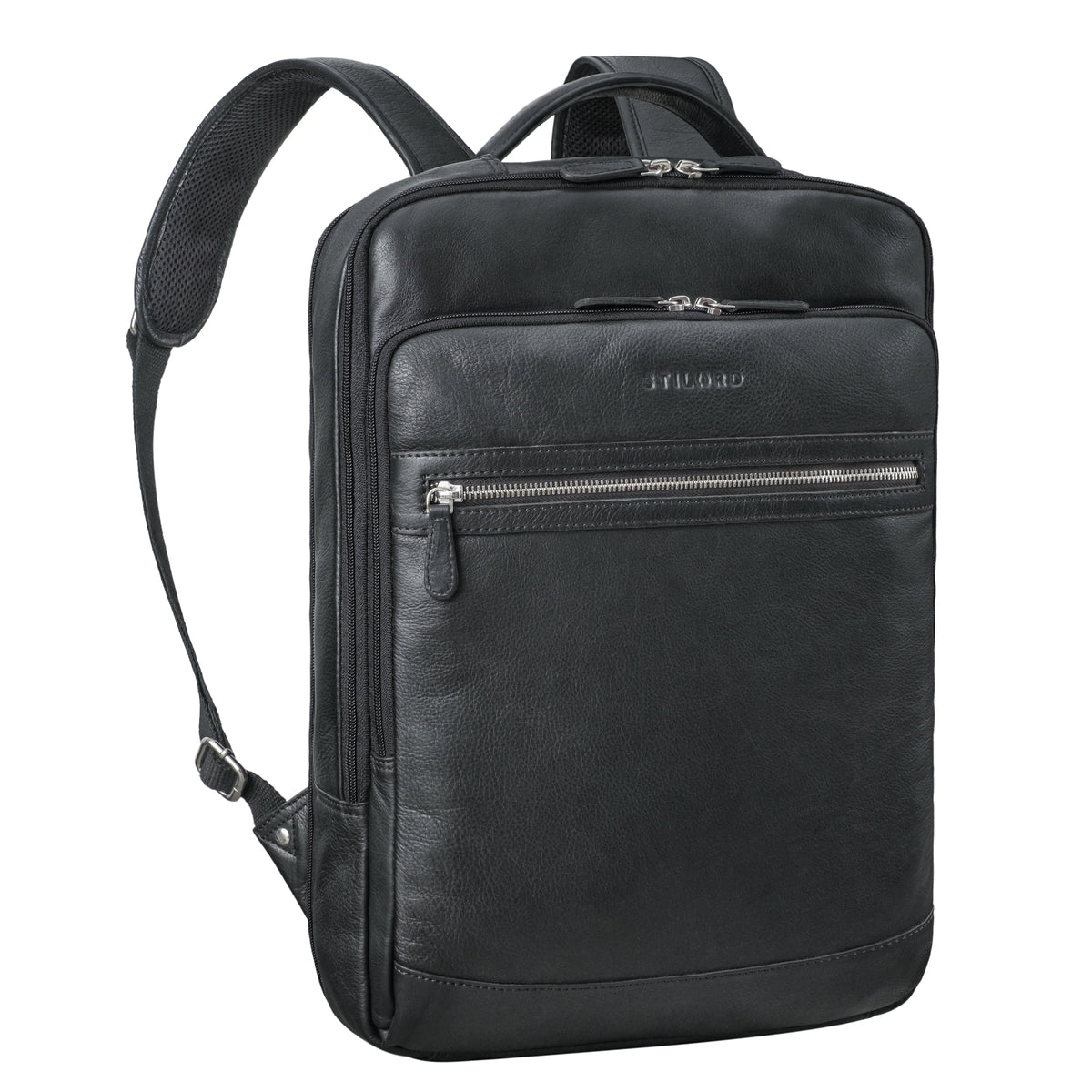 Arbeitsrucksack Leder Schwarz