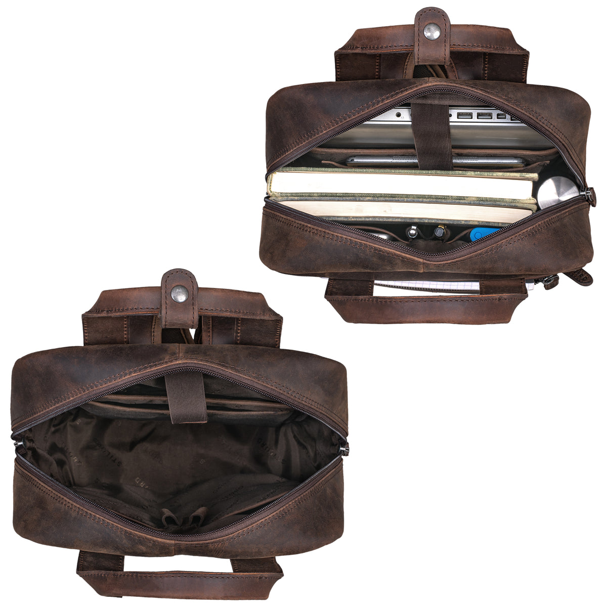 Leder Rucksack für Herren braun