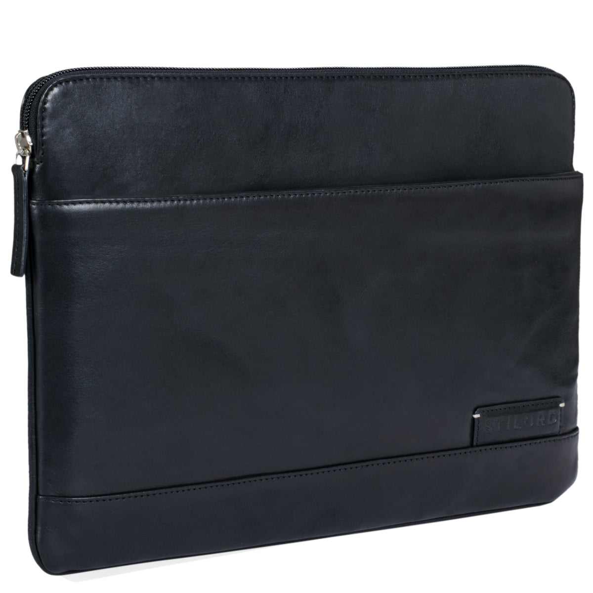 Schwarze Ledertasche 13 Zoll