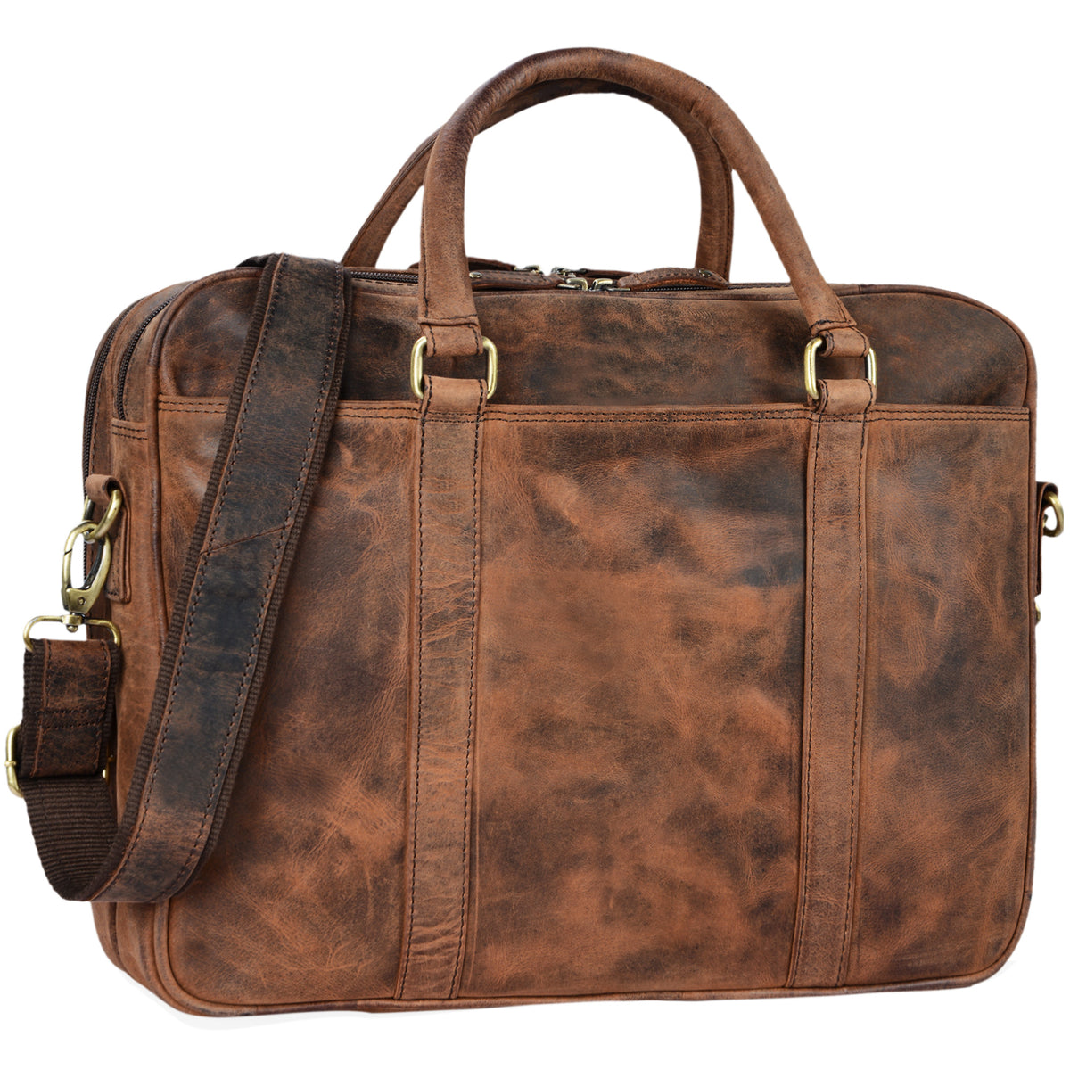 Leder Umhängetasche elegant groß mit vielen Fächern Vintage Retro