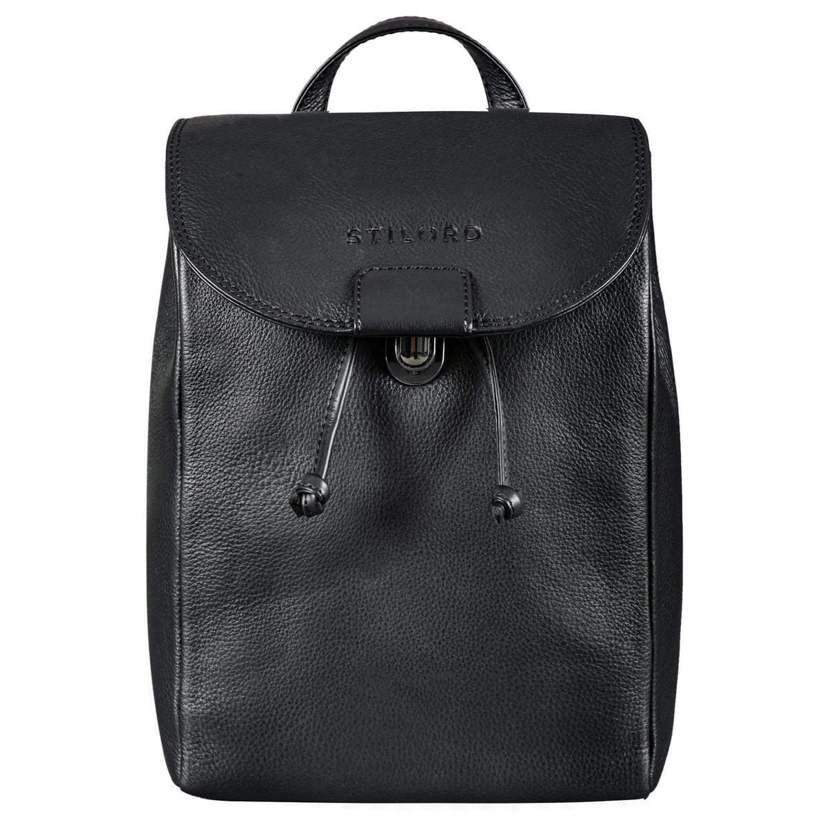 City Rucksack Damen Leder schwarz
