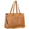 "Andrea" Large Women's Leather Shopper Bag with 15.6-16 Inch Laptop Compartment