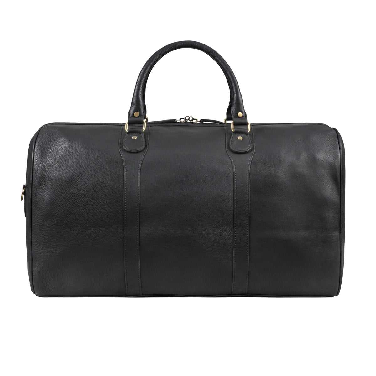 Leder Reisetasche schwarz aus der Rückansicht