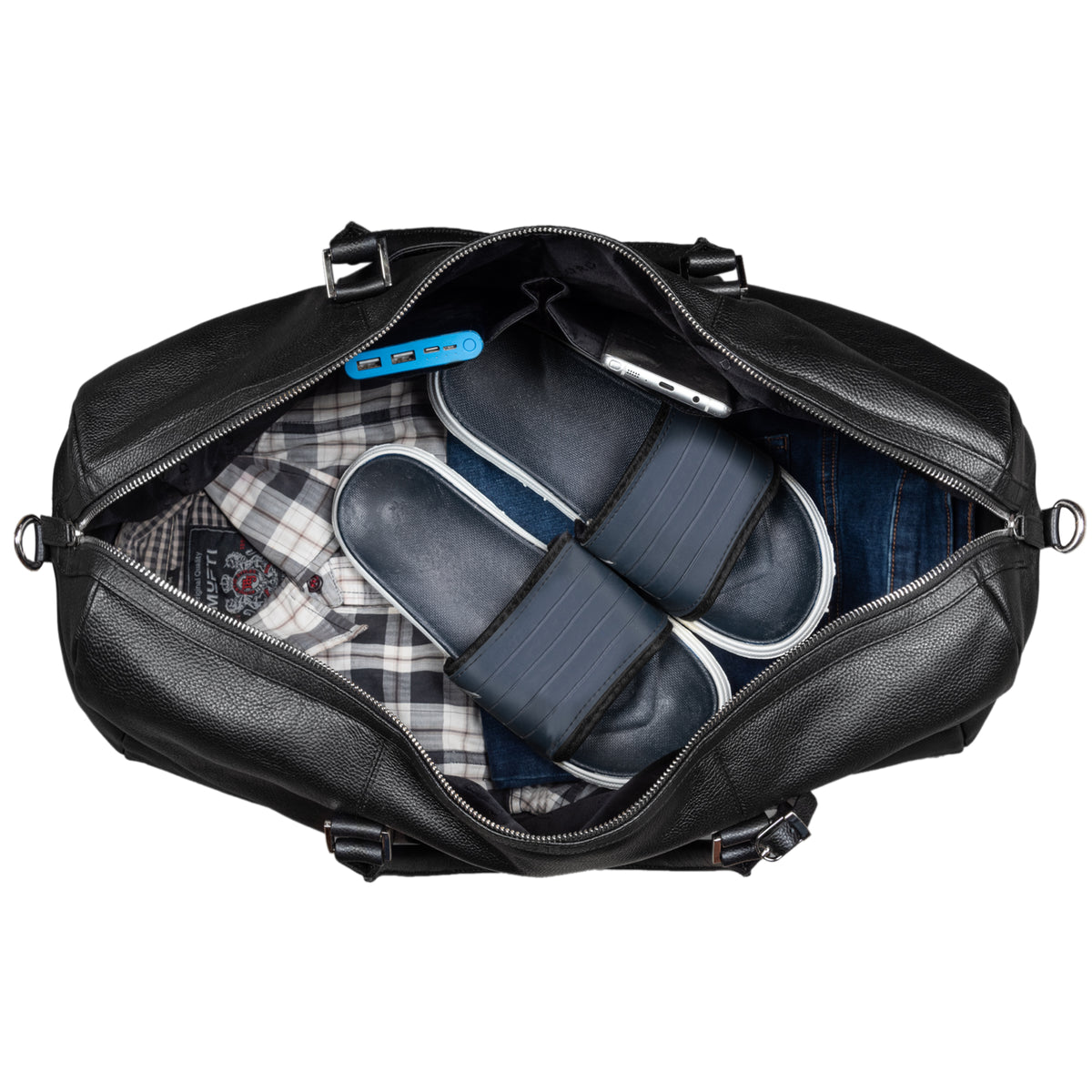 Reise Tasche Leder schwarz