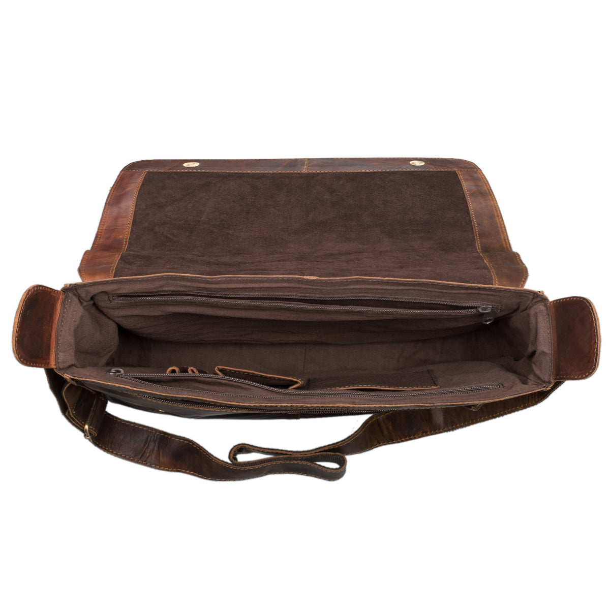Schultertasche Leder dunkel-braun Männer