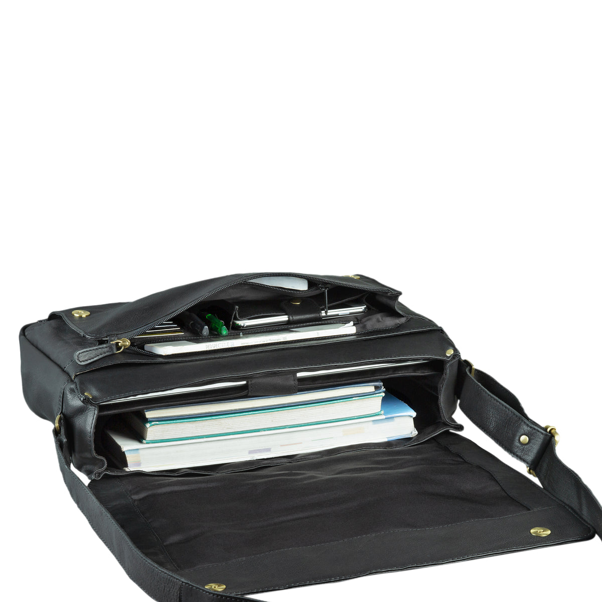 Bürotasche Leder Vintage schwarz