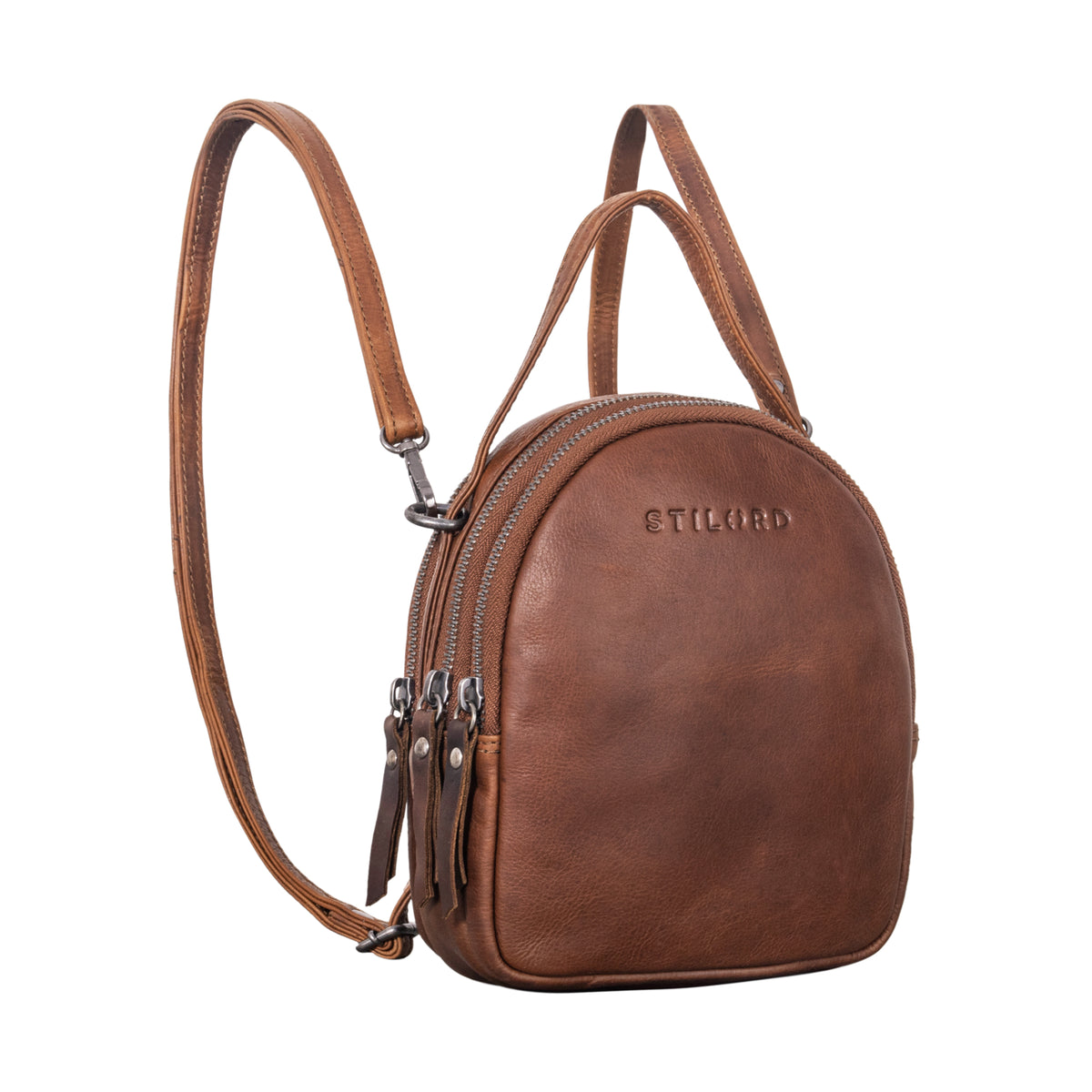 Leder rucksack cognac vintage braun