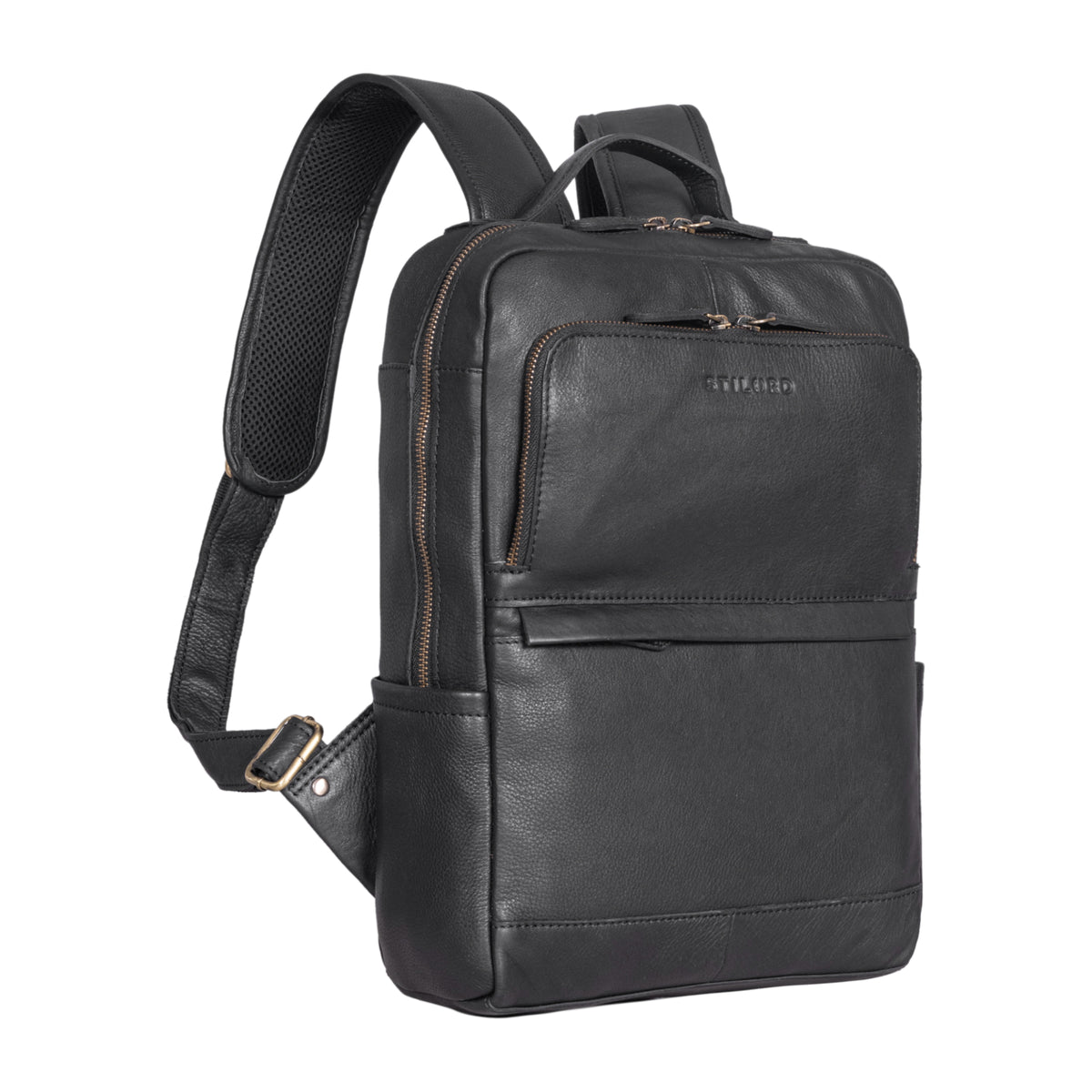 Rucksack Leder Schwarz Unisex