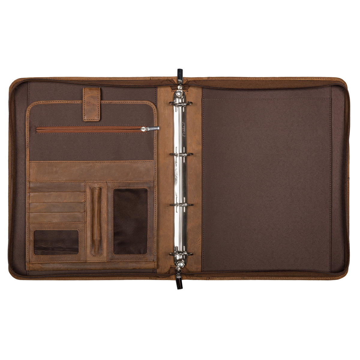 Leder Organizer Mappe braun