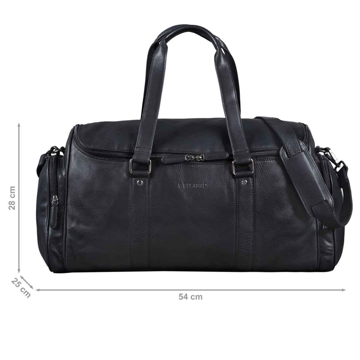 Reisetasche Echtleder Männer schwarz