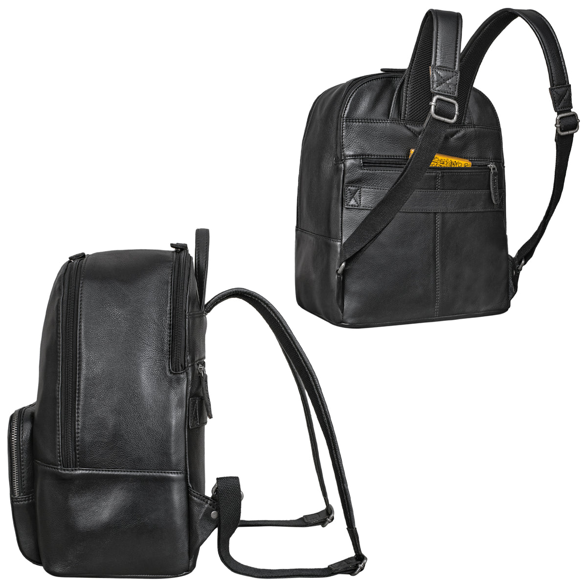Daypack schulter tasche leder schwarz