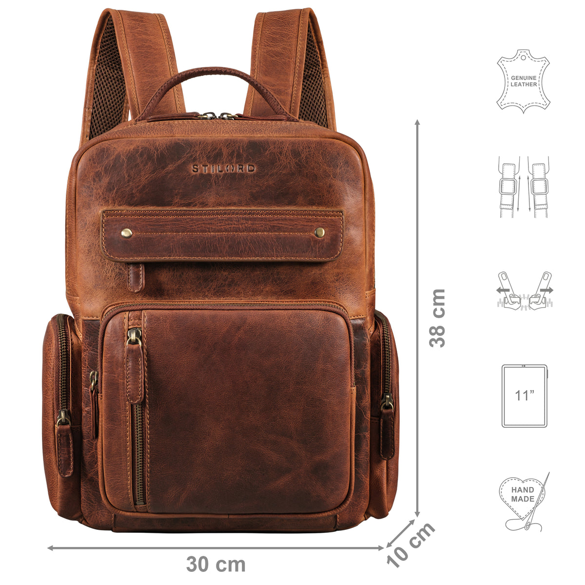 Uni Rucksack Leder braun