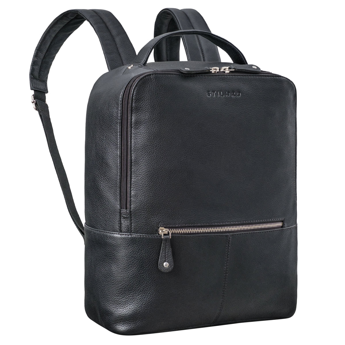 Leder Rucksack Schwarz