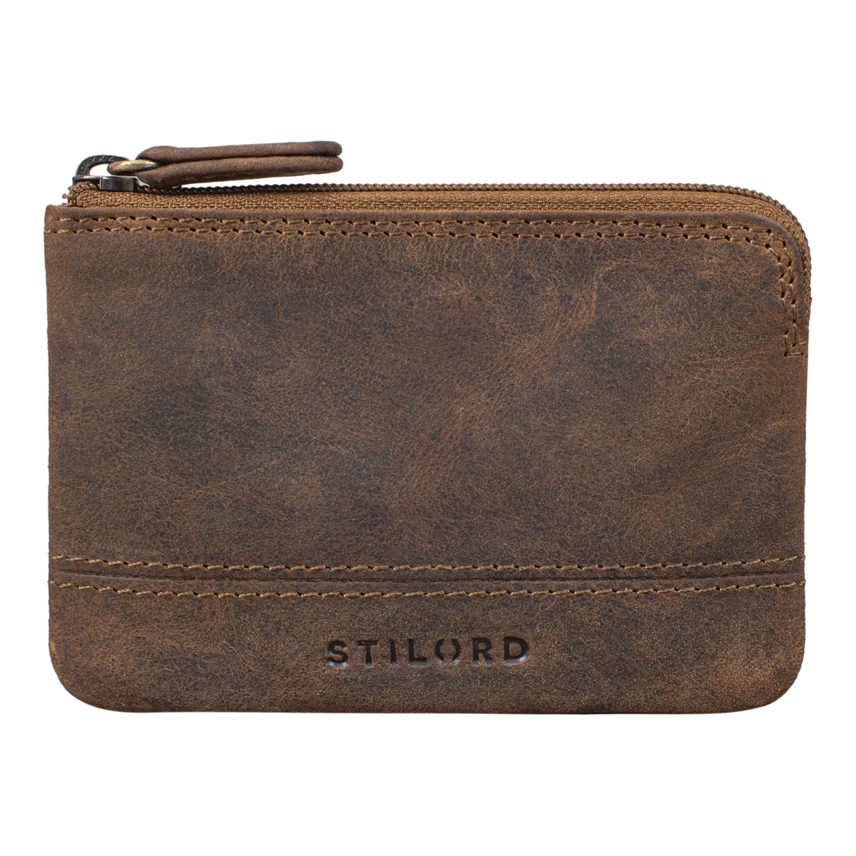 Etui für Schlüssel Münzen Leder braun