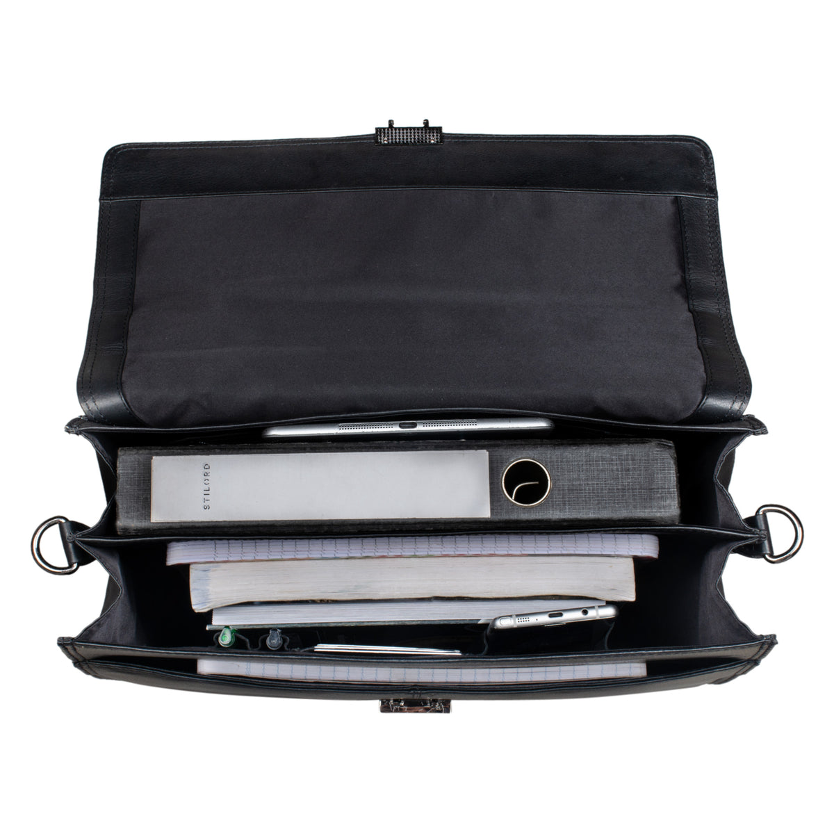 Ledertasche Arbeit Herren schwarz